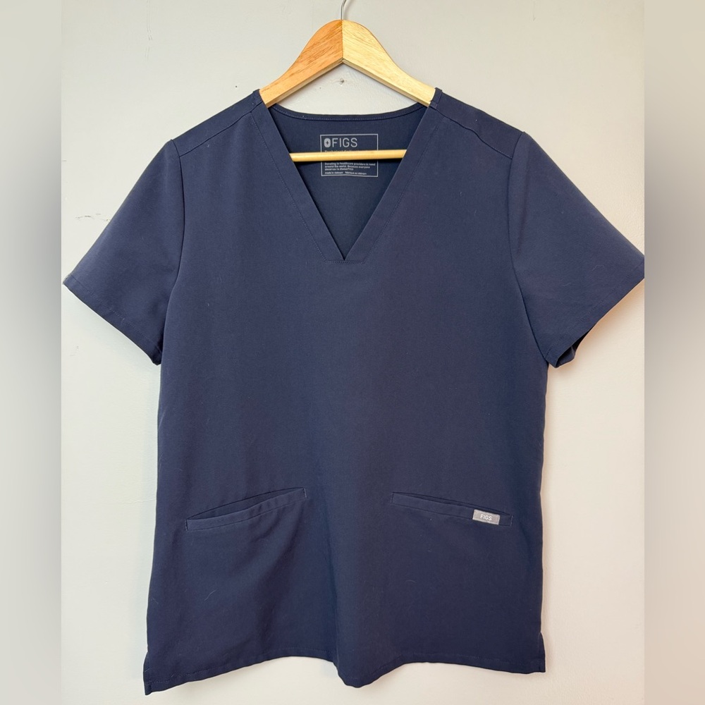 Figs Womens Casma Technical Collection Scrub Top‎ Size M Gray/Blue
